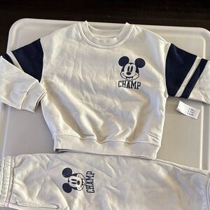 Zara Kids Mickey Mouse Champ Sweatshirt - White and Navy